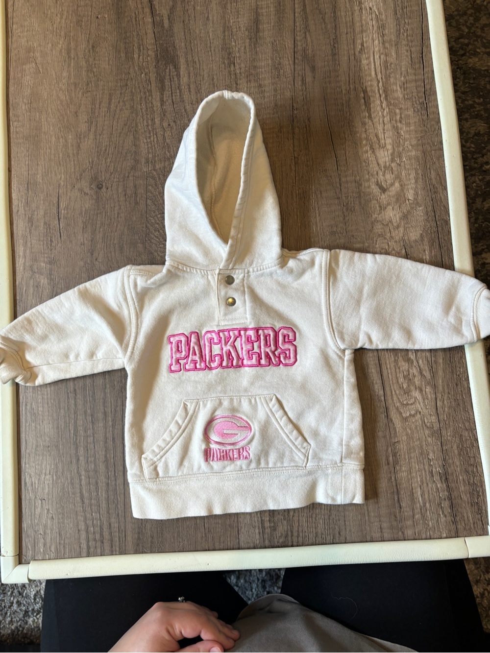 Vintage 2000s Y2K NFL Green Bay Packers Toddler Hoodie Sweatshirt Pink Girls 24M